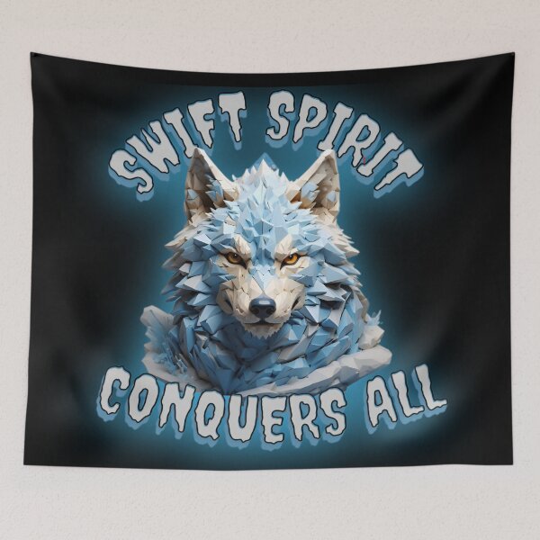 Item preview, Winter Wolf Tee - Swift Spirit Conquers All / Lone Wolf Motivation  designed and sold by PolygonPinnacle.