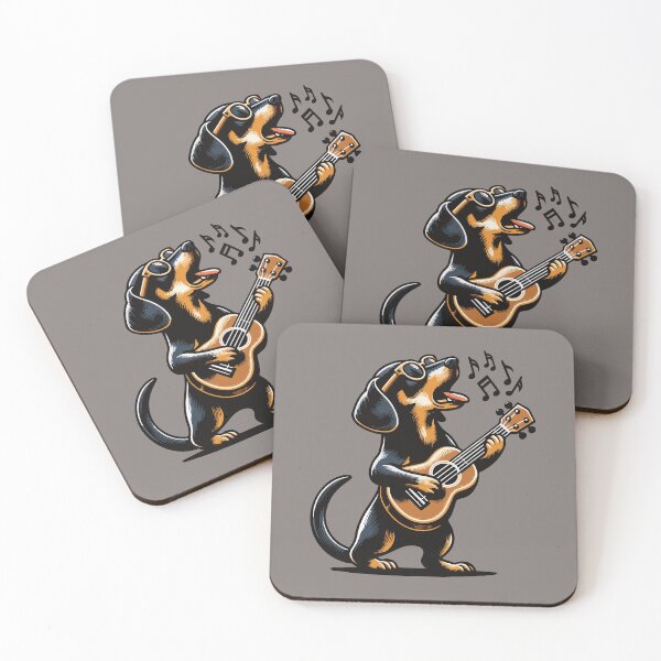 Item preview, Dog Playing Guitar Singing Dachshund Wiener Dog Funny designed and sold by d247.