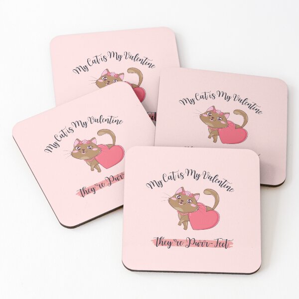 Item preview, My cat is my valentine, and they're purr-fect, Funny Valentine's quote for cat Lovers and Valentine's Day  designed and sold by CHAMSSTORE.