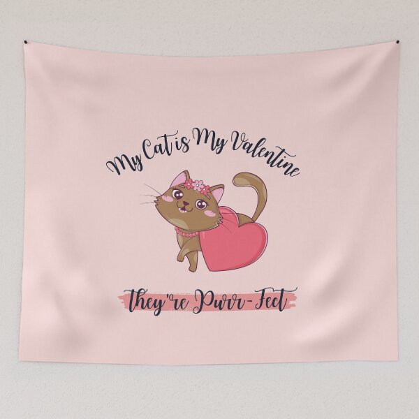 Item preview, My cat is my valentine, and they're purr-fect, Funny Valentine's quote for cat Lovers and Valentine's Day  designed and sold by CHAMSSTORE.