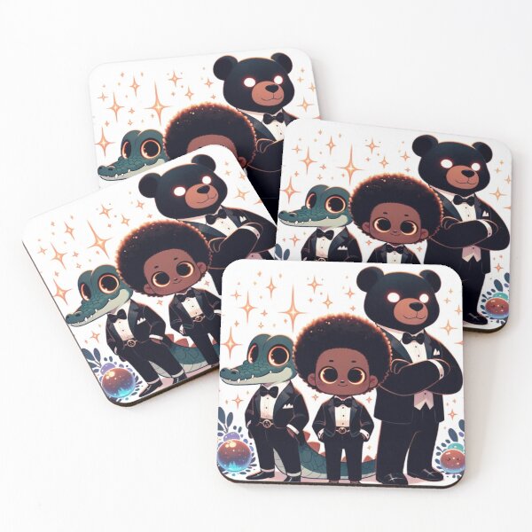 Item preview, Croaky, Free, and Bear in tuxes designed and sold by CroakysCorner.