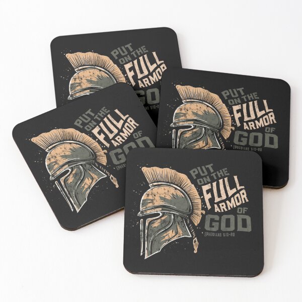 Artikelvorschau, Setzen Sie die volle Rüstung Gottes auf, Spartan-Helm, Bibelvers-Zitat aus Epheser 6 entworfen und verkauft von InkyPixelPrints.