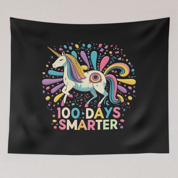 Item preview, Unicorn 100 days smarter Psychedelic Splatter designed and sold by Pawel Oska.