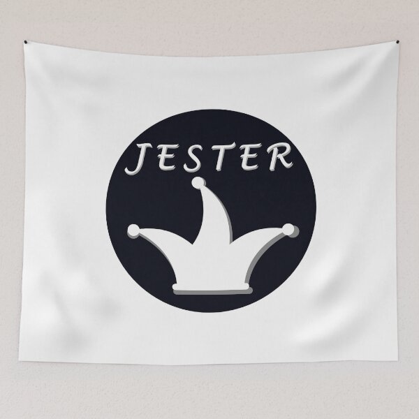Item preview, Hat and name of a jester, jester or joker in white in a circle designed and sold by shennix.