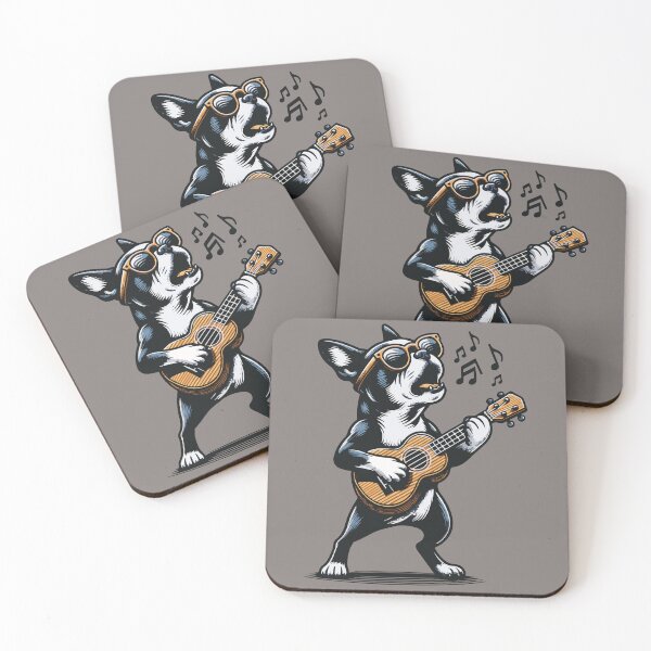 Item preview, Dog Playing Guitar Singing Boston Terrier Funny designed and sold by d247.