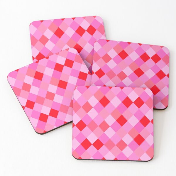 Item preview, Red and Pink Diamonds Grid Pattern designed and sold by OneThreeSix.