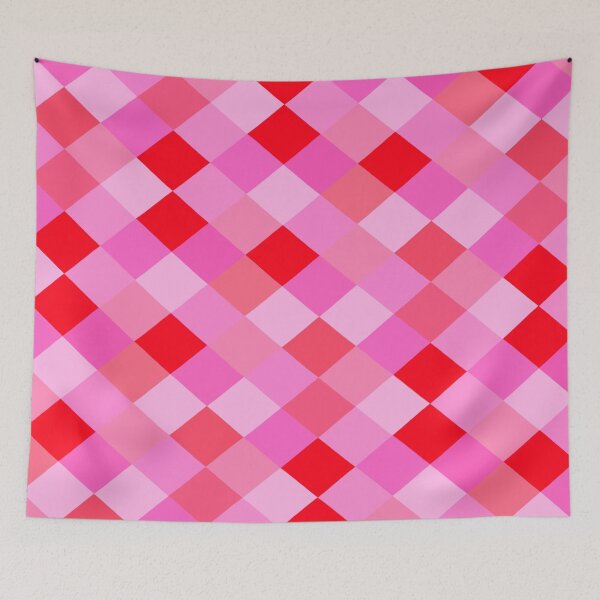 Item preview, Red and Pink Diamonds Grid Pattern designed and sold by OneThreeSix.