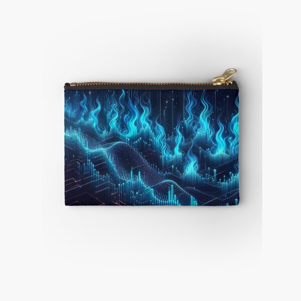 Item preview, Digital Inferno - Neon Blue Fire Sound Waves designed and sold by MnDShirts.