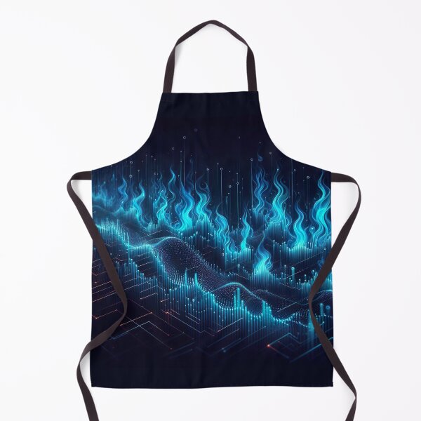 Item preview, Digital Inferno - Neon Blue Fire Sound Waves designed and sold by MnDShirts.