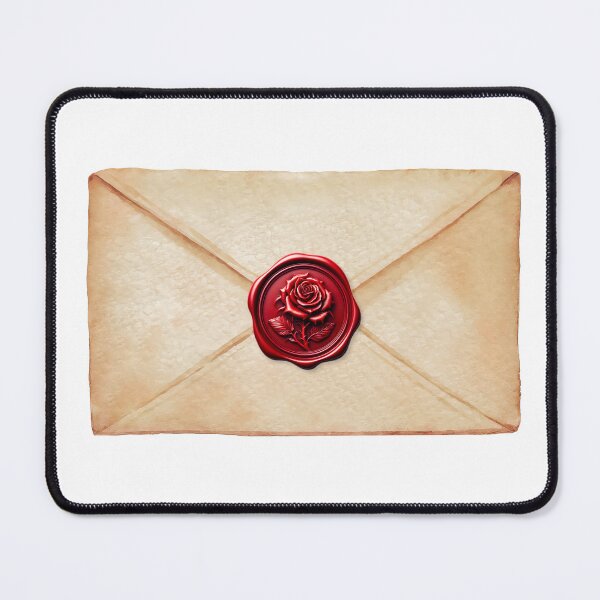 Item preview, Letter Envelope with Red Rose Wax Seal designed and sold by pixiedustpaint.