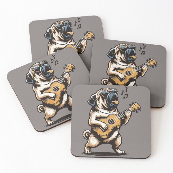 Item preview, Dog Playing Guitar Singing Pug Funny Pugfather designed and sold by d247.