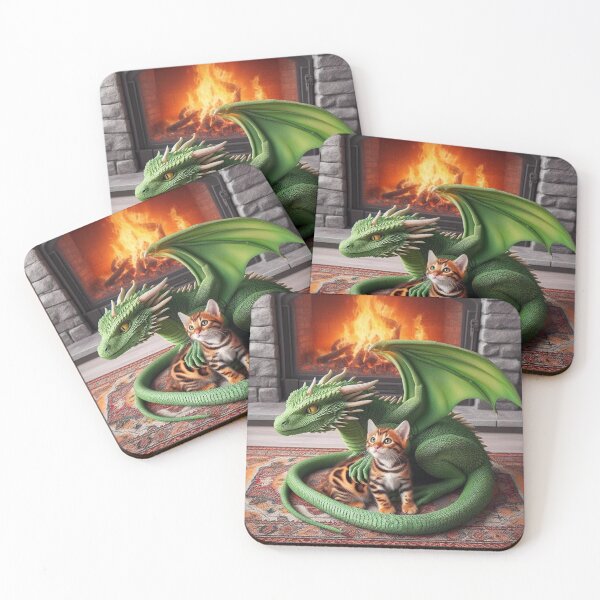 Item preview, Bengal Kitten and Bestie Green Dragon Ready to Play designed and sold by KerriAlexa Designs.