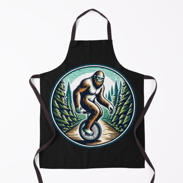 Item preview, Sasquatch Bigfoot Riding a Unicycle Through a Forest designed and sold by HippieFarms11.
