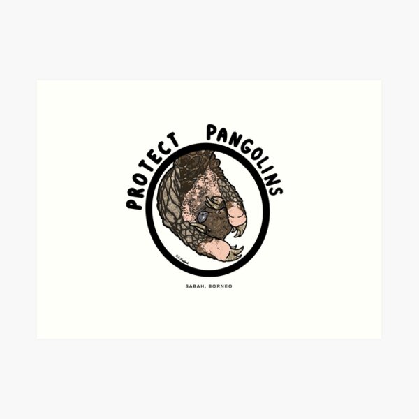 Item preview, Protect Pangolins Sabah, Borneo  designed and sold by HanShapsDesigns.