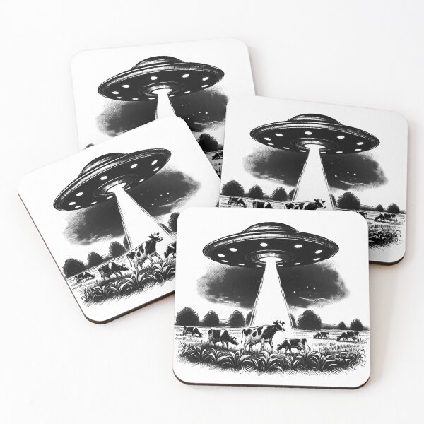 Item preview,  UFO object over a field with cows designed and sold by UFOFashionista.