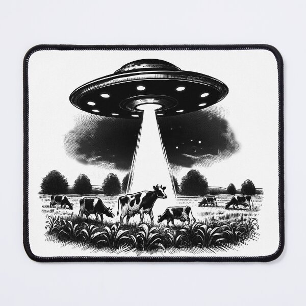 Item preview,  UFO object over a field with cows designed and sold by UFOFashionista.