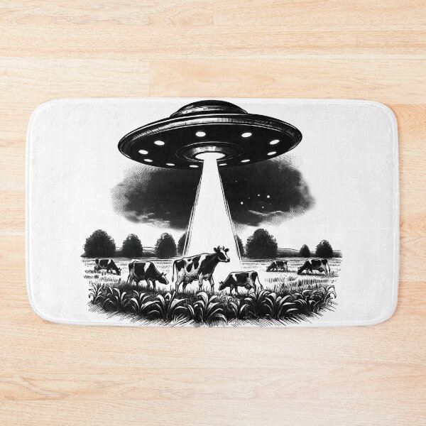 Item preview,  UFO object over a field with cows designed and sold by UFOFashionista.