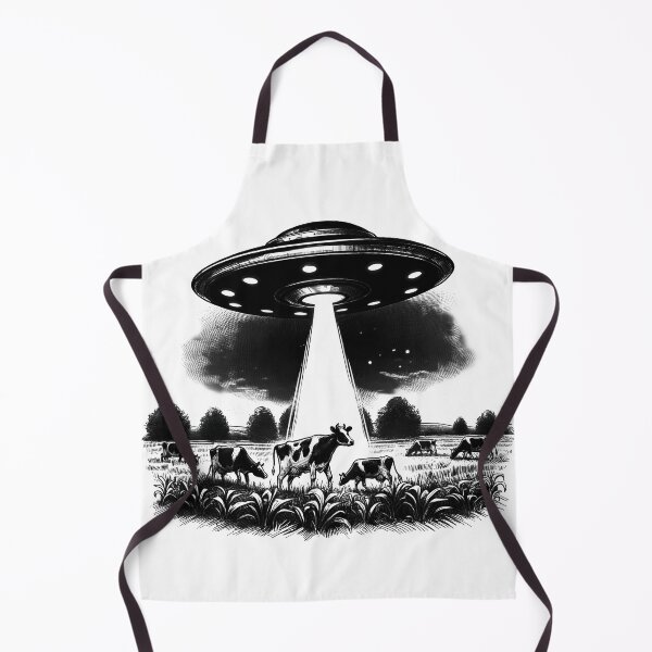 Item preview, UFO object over a field with cows designed and sold by UFOFashionista.
