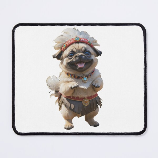 Item preview, Native American Apache Chief Pug Dog designed and sold by GiwuArt777.