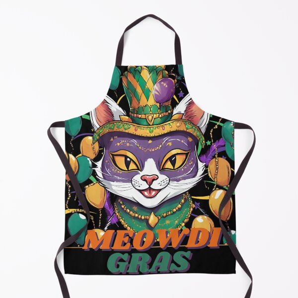 Item preview, MEOWDI-GRAS Festive cat Mardi Gras Ready Paradw and Jester Masks designed and sold by CuriousMax.