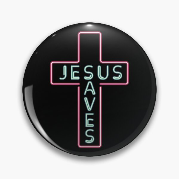 Item preview, Jesus Saves Neon Sign Graphic Christian Faith Salvation Gospel Theology Apologetic Evangelism Discipleship  designed and sold by InkyPixelPrints.