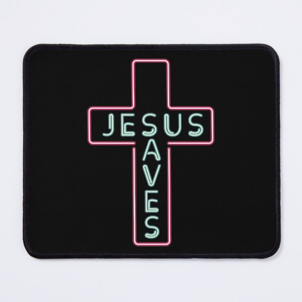 Item preview, Jesus Saves Neon Sign Graphic Christian Faith Salvation Gospel Theology Apologetic Evangelism Discipleship designed and sold by InkyPixelPrints.