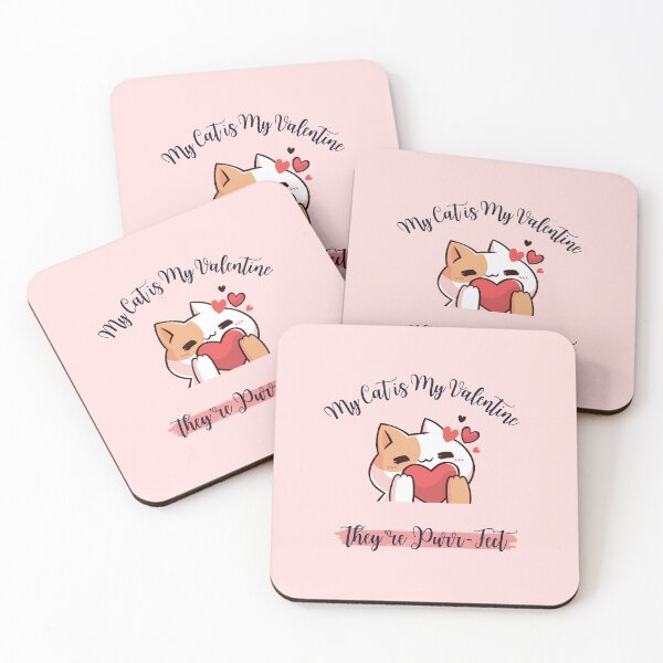 Item preview, My cat is my valentine, and they're purr-fect, Funny Valentine's quote for cat Lovers and Valentine's Day  designed and sold by CHAMSSTORE.