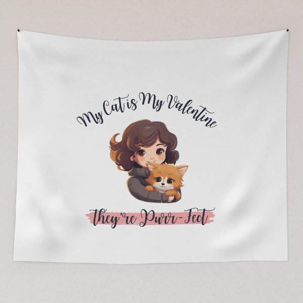 Item preview, My cat is my valentine, and they're purr-fect, Funny Valentine's quote for cat Lovers and Valentine's Day  designed and sold by CHAMSSTORE.