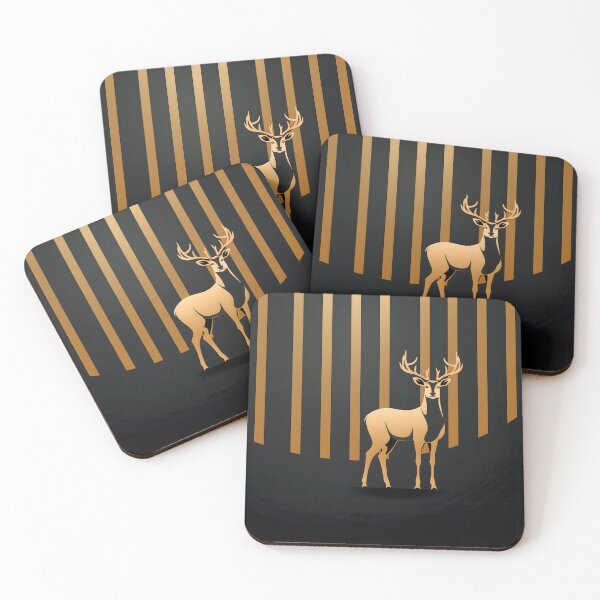 Item preview, Majestic Gold and Black Deer: Modern Elegance Art designed and sold by unimuse.