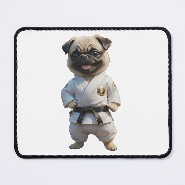 Item preview, Black belt karate pug dog designed and sold by GiwuArt777.