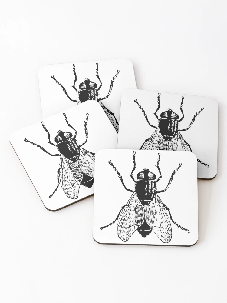Thumbnail 1 of 5, Coasters (Set of 4), Fly Insect designed and sold by NikoVerse Studio.