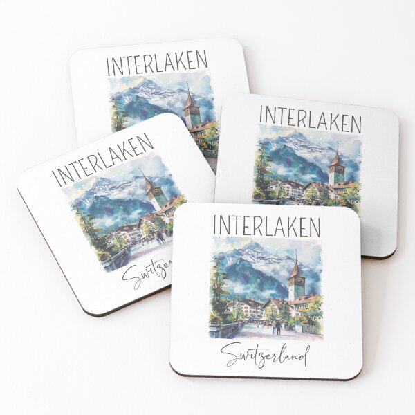 Item preview, Watercolor Design of Interlaken - Switzerland  designed and sold by Sketch-Shack.