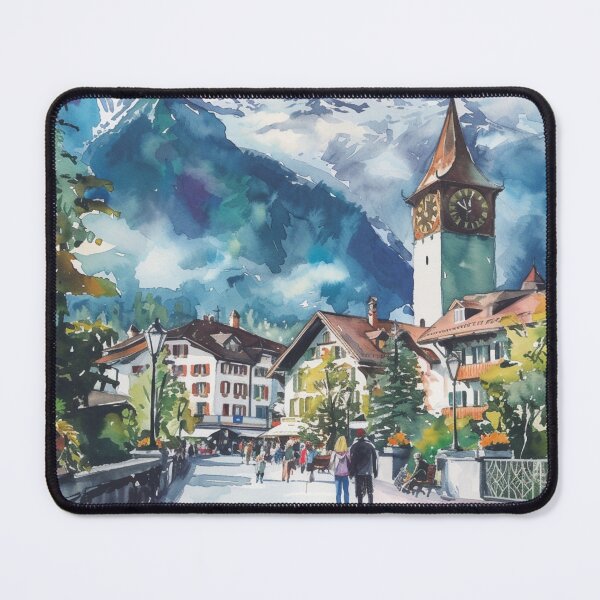 Item preview, Watercolor Design of Interlaken - Switzerland designed and sold by Sketch-Shack.