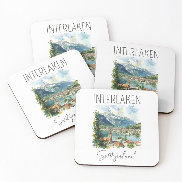 Item preview, Watercolor Design of Interlaken - Switzerland  designed and sold by Sketch-Shack.