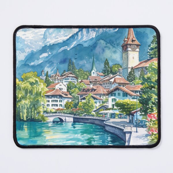 Item preview, Watercolor Design of Interlaken - Switzerland designed and sold by Sketch-Shack.