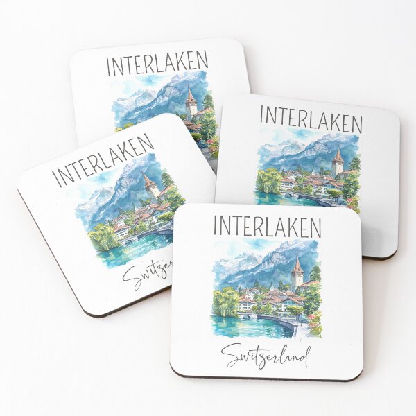Item preview, Watercolor Design of Interlaken - Switzerland  designed and sold by Sketch-Shack.