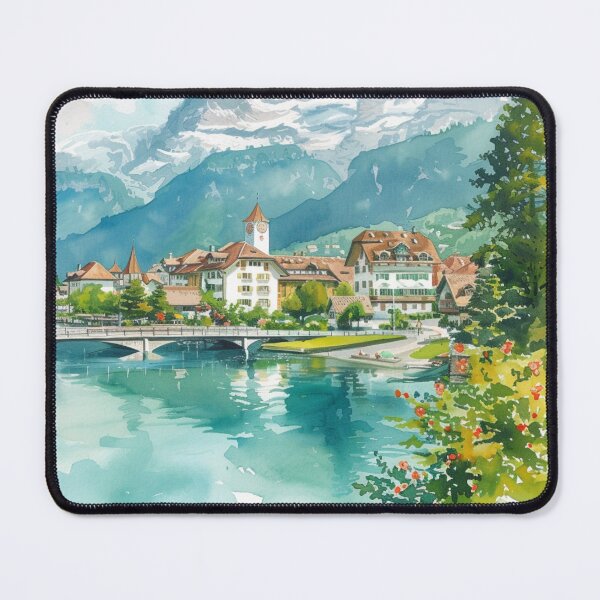 Item preview, Watercolor Design of Interlaken - Switzerland designed and sold by Sketch-Shack.