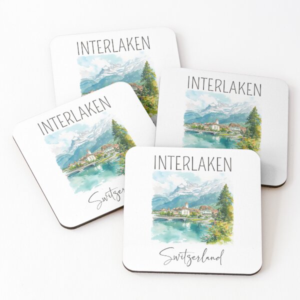 Item preview, Watercolor Design of Interlaken - Switzerland  designed and sold by Sketch-Shack.