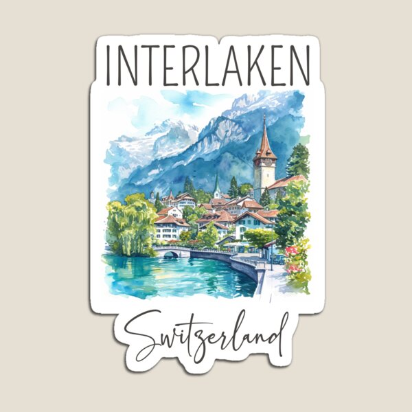 Item preview, Conception d'aquarelle d'Interlaken - Suisse designed and sold by Sketch-Shack.