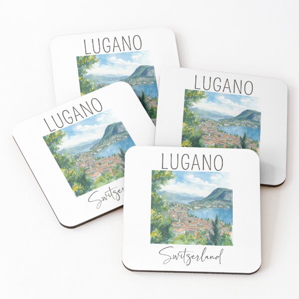 Item preview, Watercolor Design of Lugano - Switzerland  designed and sold by Sketch-Shack.