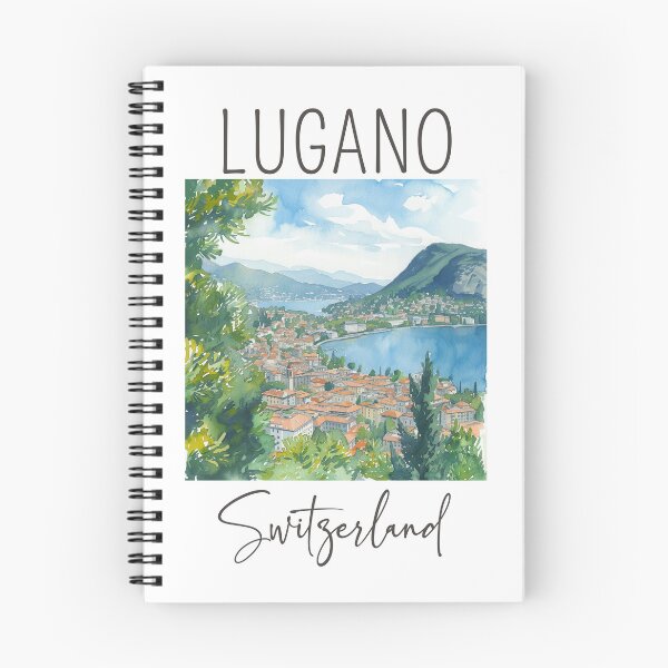 Item preview, Watercolor Design of Lugano - Switzerland  designed and sold by Sketch-Shack.