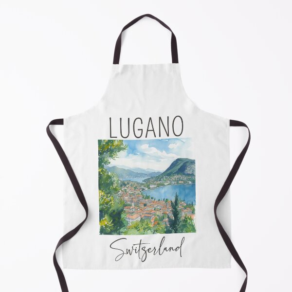 Item preview, Watercolor Design of Lugano - Switzerland designed and sold by Sketch-Shack.