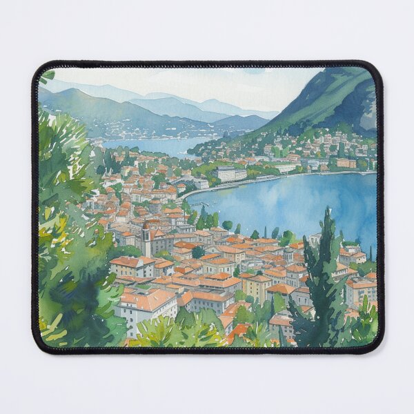 Item preview, Watercolor Design of Lugano - Switzerland designed and sold by Sketch-Shack.
