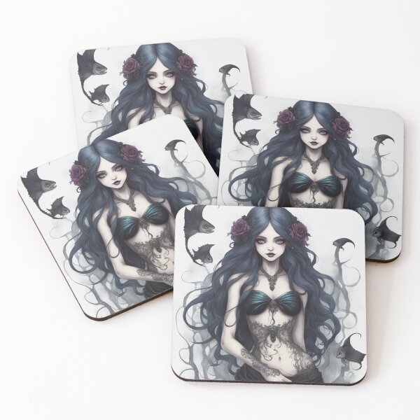 Item preview, Gothic Mermaid and Black Fish designed and sold by CailaStyle.