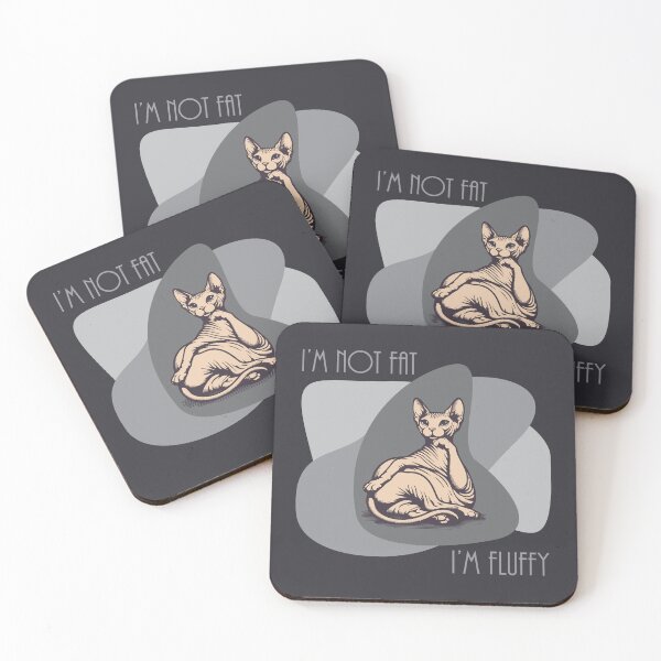 Item preview, Sphynx Cat Gray/Off Black - "I'm not Fat, I'm Fluffy"  designed and sold by WolfgangVFloof.