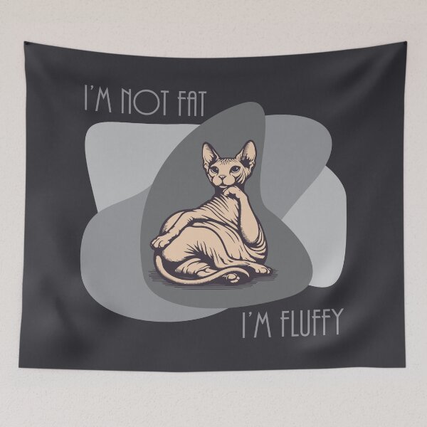 Item preview, Sphynx Cat Gray/Off Black - "I'm not Fat, I'm Fluffy"  designed and sold by WolfgangVFloof.