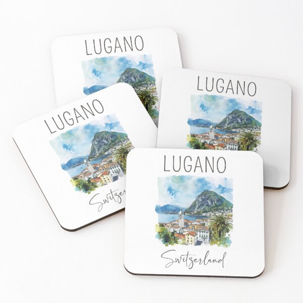 Item preview, Watercolor Design of Lugano - Switzerland  designed and sold by Sketch-Shack.