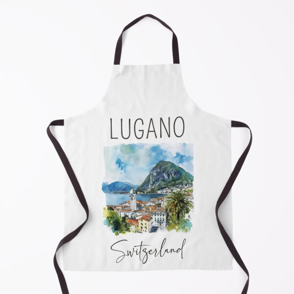 Item preview, Watercolor Design of Lugano - Switzerland designed and sold by Sketch-Shack.