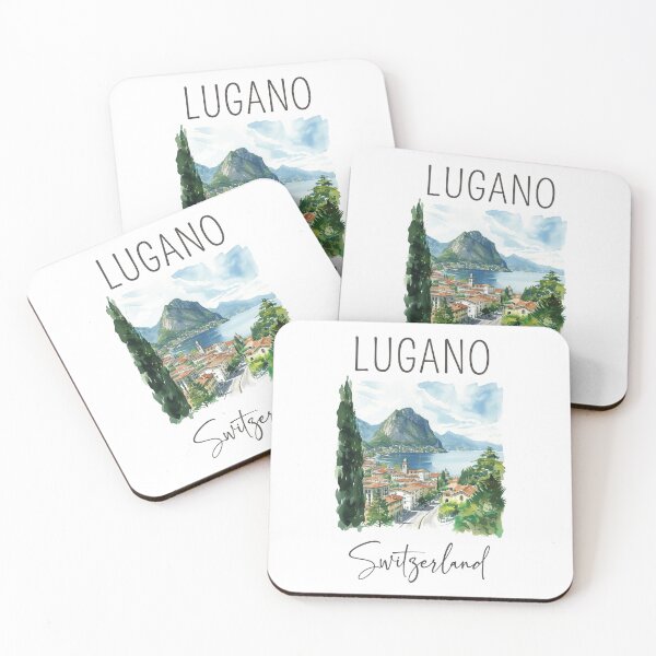 Item preview, Watercolor Design of Lugano - Switzerland  designed and sold by Sketch-Shack.