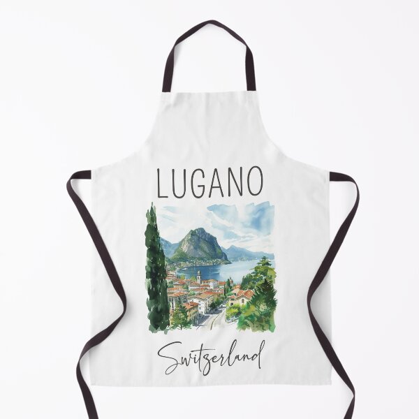 Item preview, Watercolor Design of Lugano - Switzerland designed and sold by Sketch-Shack.